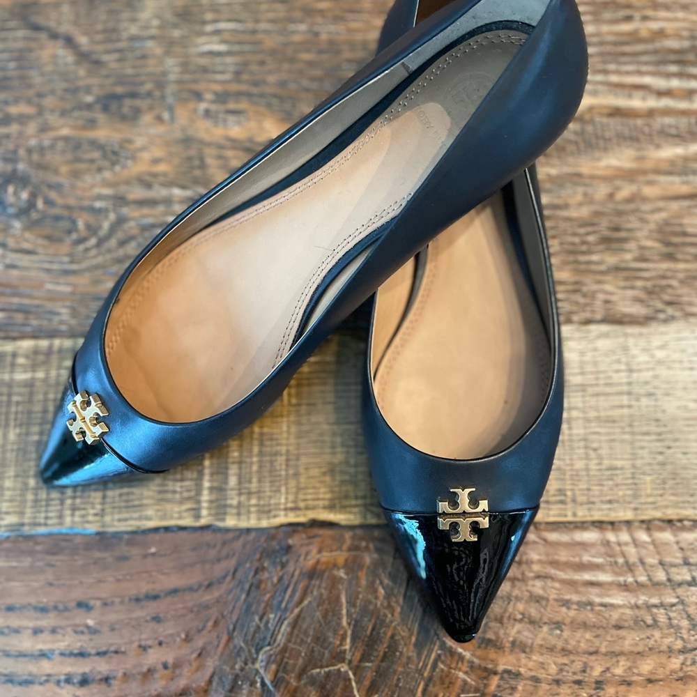 Tory Burch Patent Cap Toe Flats